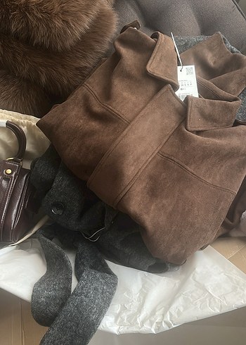 Kadın Kahverengi Süet Bomber Ceket - Görsel 3