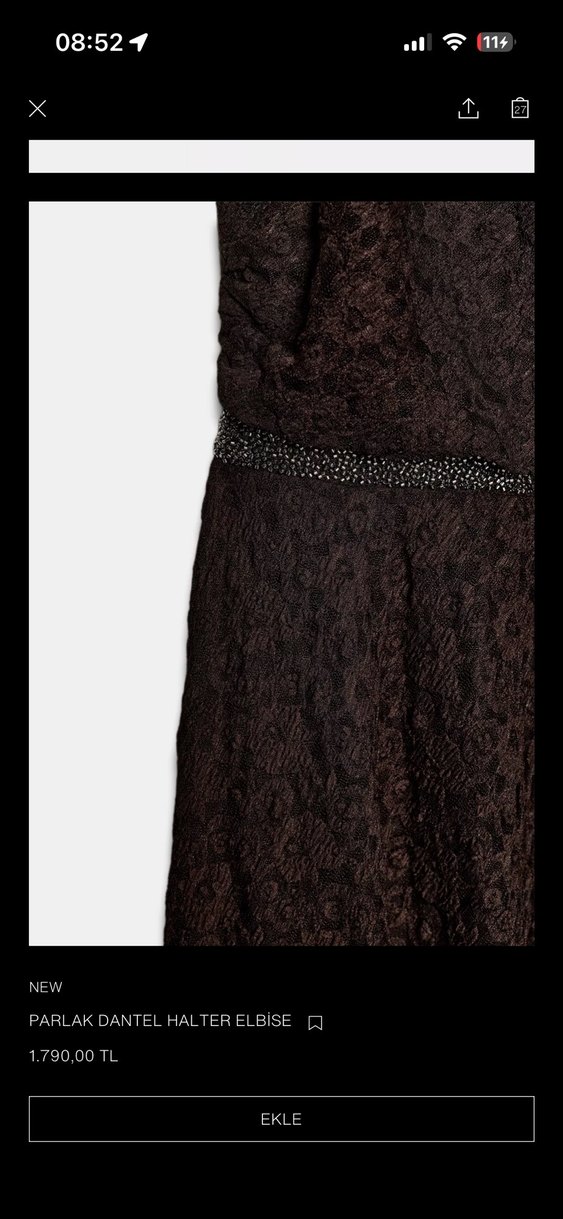 Kahverengi Straplez Mini Gotik Elbise - Görsel 3