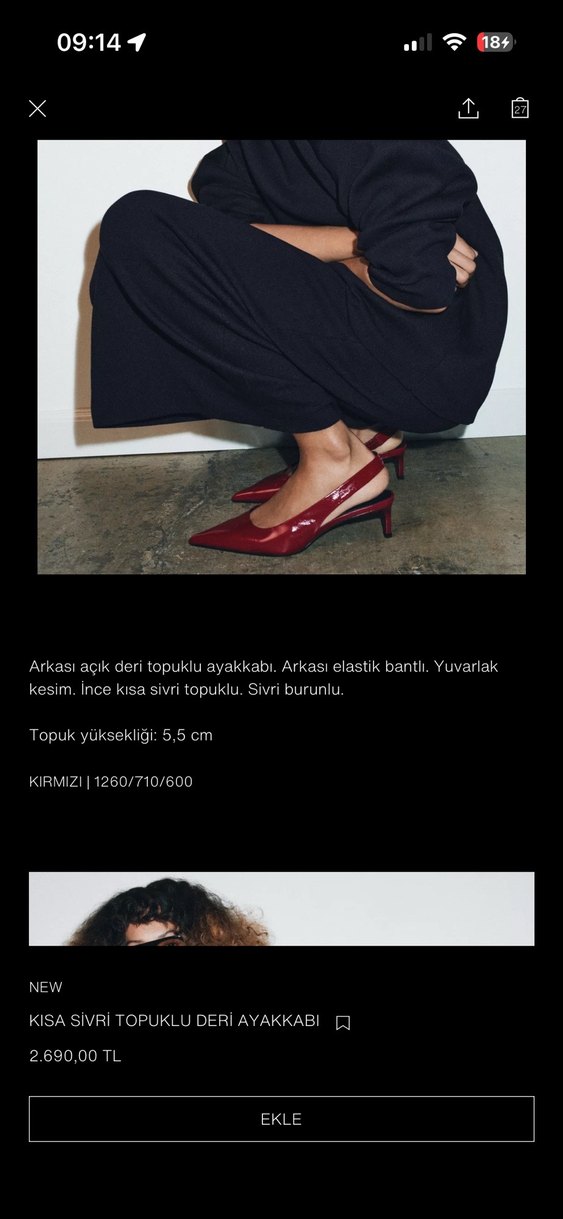 Kırmızı Rugan Tokalı Stiletto - Görsel 2