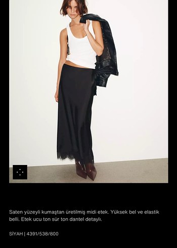 Drapeli Kahverengi Deri Uzun Etek - Görsel 2