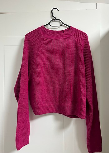 Kadın Pembe Triko Uzun Kollu Kazak - Görsel 3