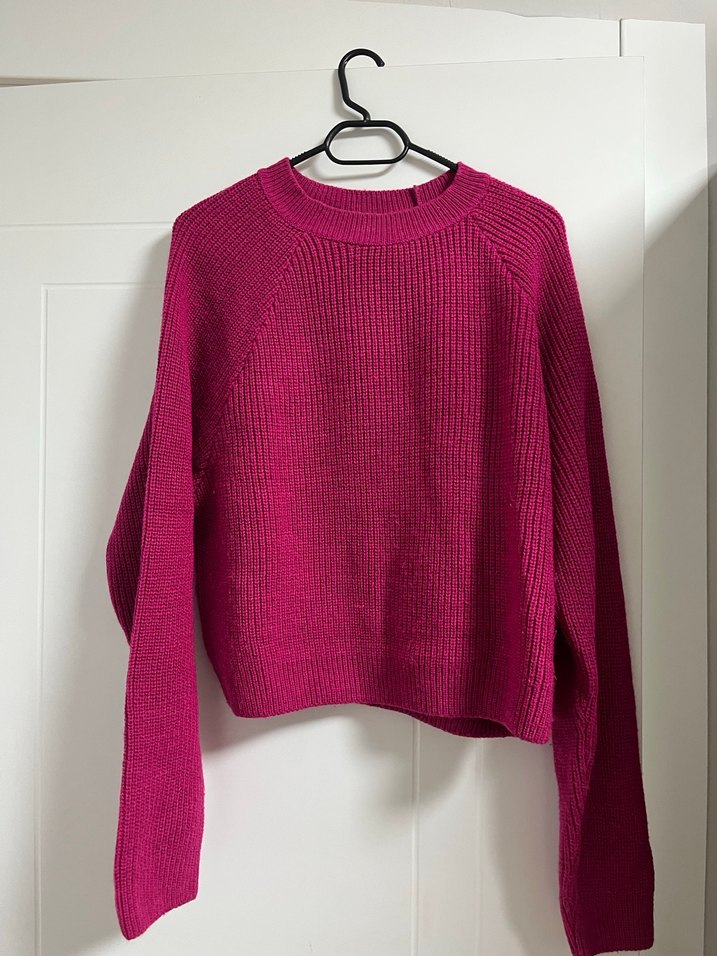 Kadın Pembe Triko Uzun Kollu Kazak - Görsel 3