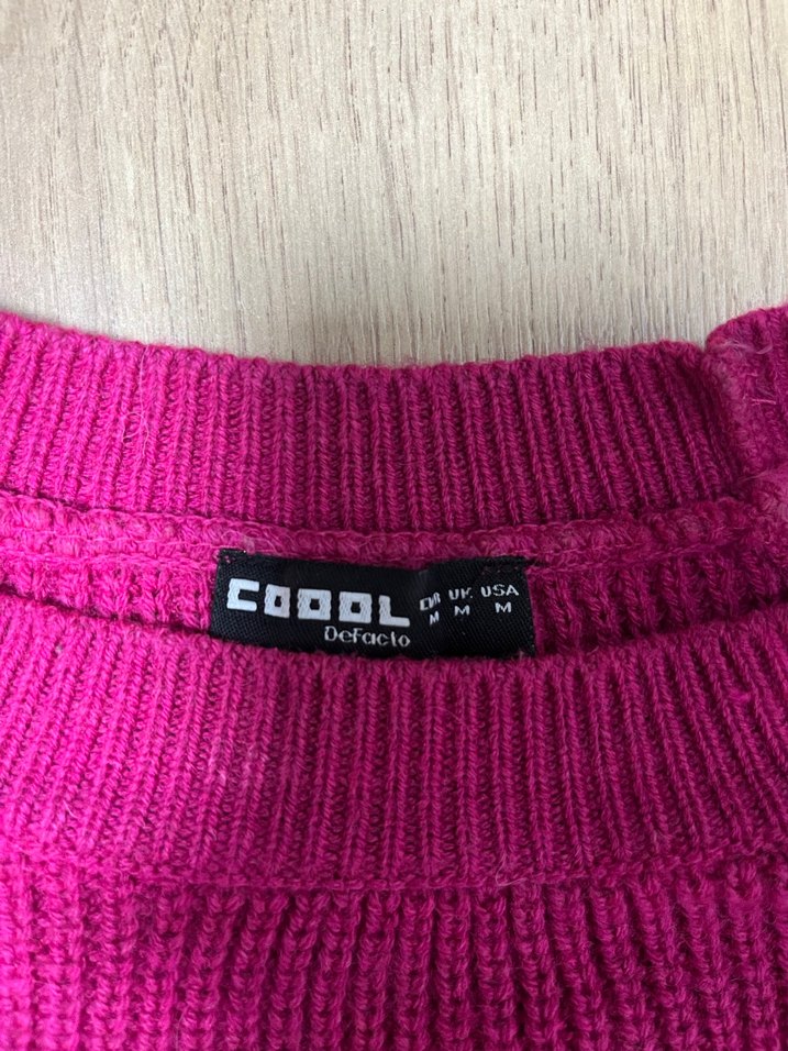 Kadın Pembe Triko Uzun Kollu Kazak - Görsel 4