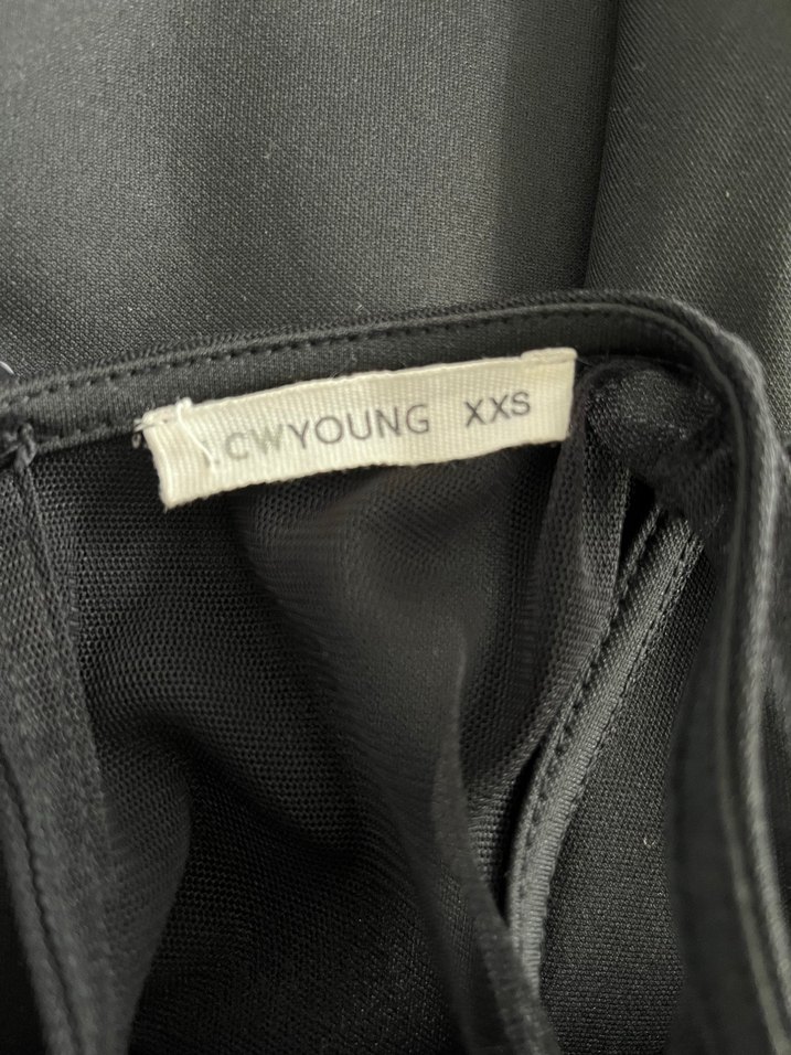 Siyah Straplez Fırfırlı Midi Goth Elbise - Görsel 4