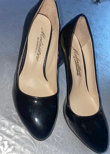 Siyah Rugan Stiletto Ofis Ayakkabısı - Görsel 2