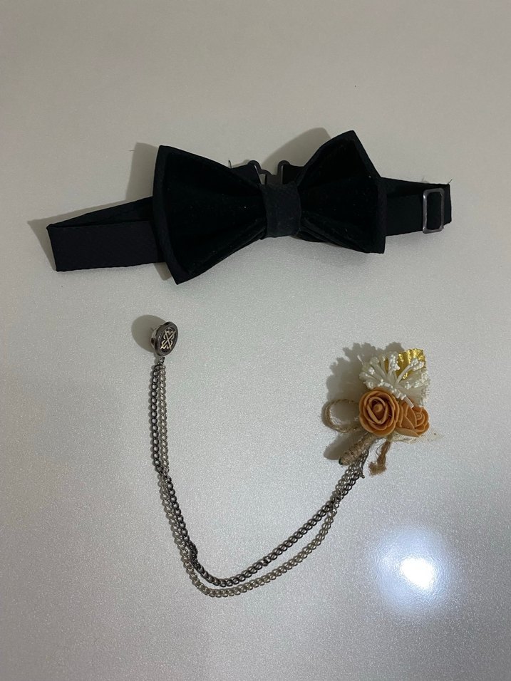 Siyah Erkek Papyon/ Yaka Çiçeği - Görsel 2