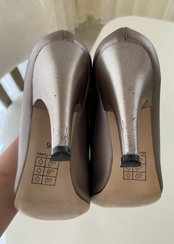 Bej Stiletto Topuklu Klasik Kadın Ayakkabı - Görsel 4