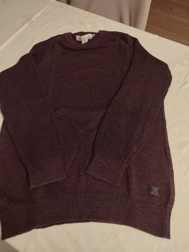 Bordo Yün Erkek Triko Kazak - Görsel 3