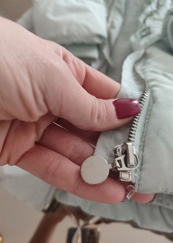 Gri Midi kız çocuk Kışlık mont Kapüşonlu - Görsel 5