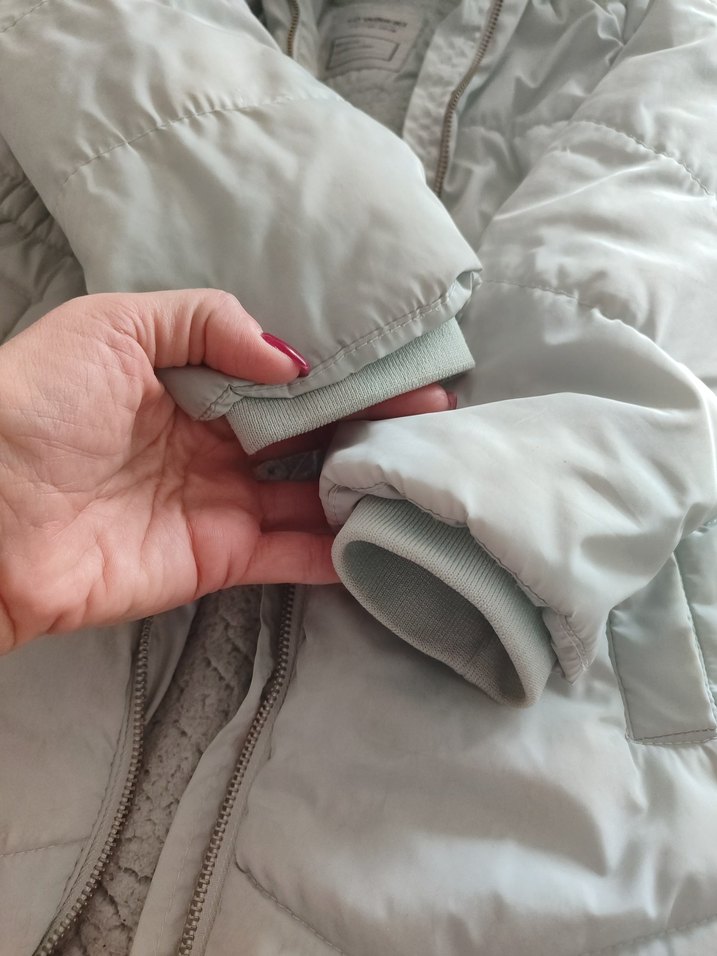 Gri Midi kız çocuk Kışlık mont Kapüşonlu - Görsel 4