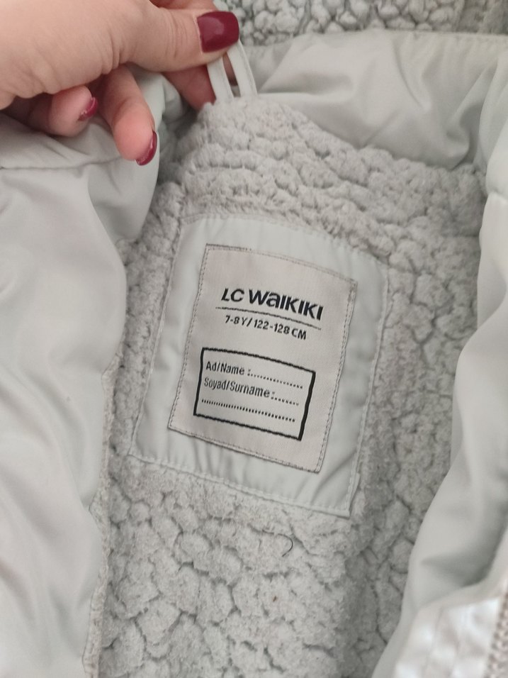 Gri Midi kız çocuk Kışlık mont Kapüşonlu - Görsel 3