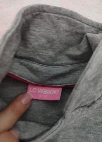 Kız Çocuk Gri Düğmeli Ceket - Görsel 3