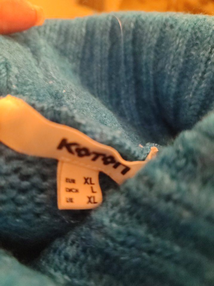 Turkuaz Örgü Boğazlı Kadın Kazak - Görsel 2