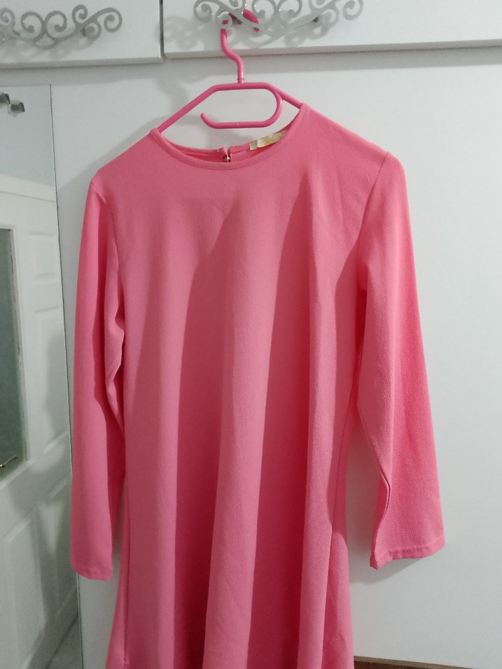 Pembe Uzun Kollu Midi Tunik - Görsel 2