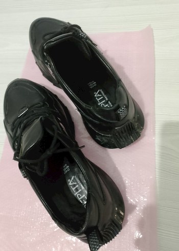 Siyah Bağcıklı deri Erkek Spor Ayakkabı - Görsel 4