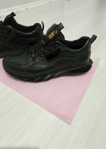 Siyah Bağcıklı deri Erkek Spor Ayakkabı - Görsel 2