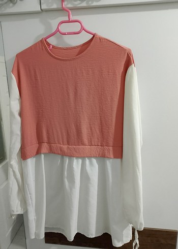 Beyaz Pamuklu Uzun Kollu Salaş Bluz - Görsel 2