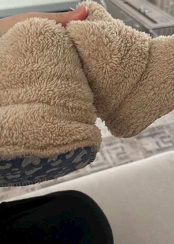 Kızlar için Kahverengi Sıcak Kürklü Terlik - Görsel 5