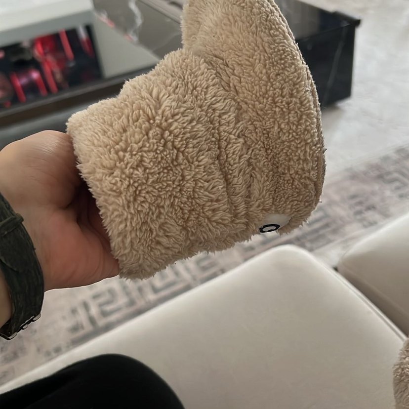 Kızlar için Kahverengi Sıcak Kürklü Terlik - Görsel 4