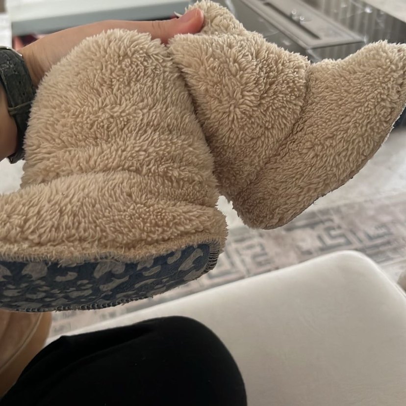 Kızlar için Kahverengi Sıcak Kürklü Terlik - Görsel 5