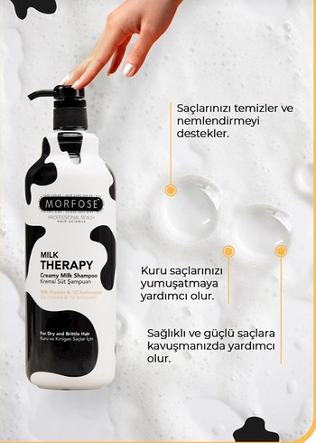 Morfose Therapy Süt Proteini Saç Bakım Seti400ml - Görsel 3