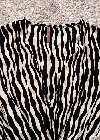 Kadın Zebra Desenli Midi Tulum - Görsel 2