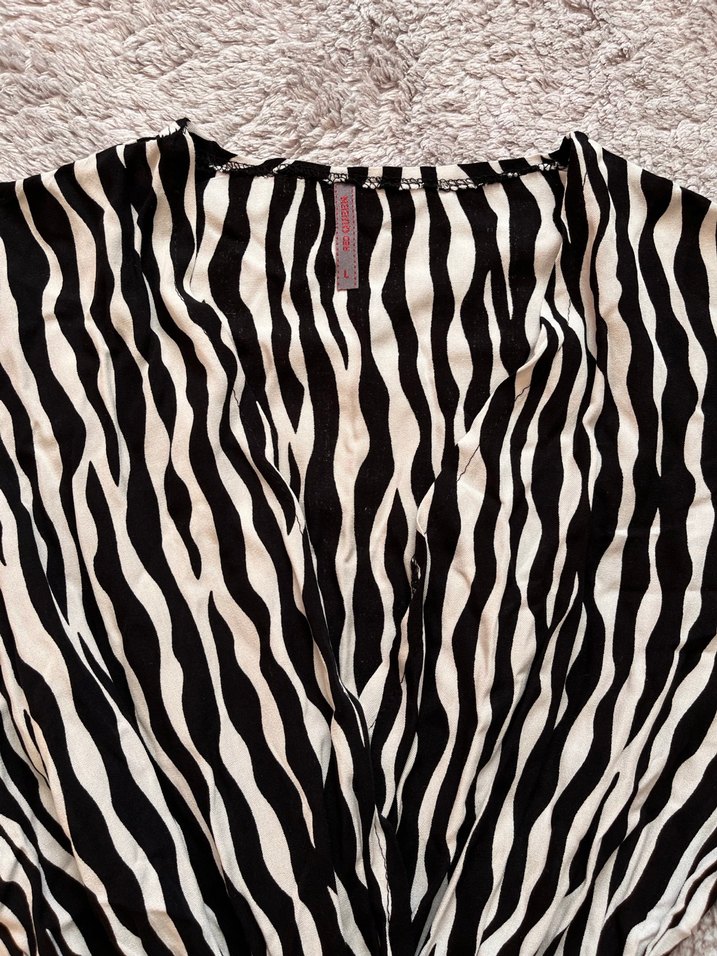 Kadın Zebra Desenli Midi Tulum - Görsel 2