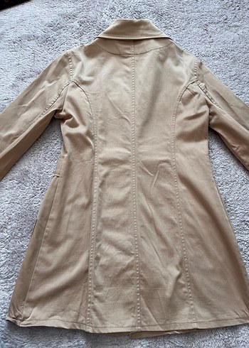 Vintage Bej Kadın Midi Trençkot - Görsel 4