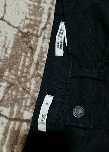 Siyah Kadın Kumaş Pantolon Midi Boy - Görsel 2