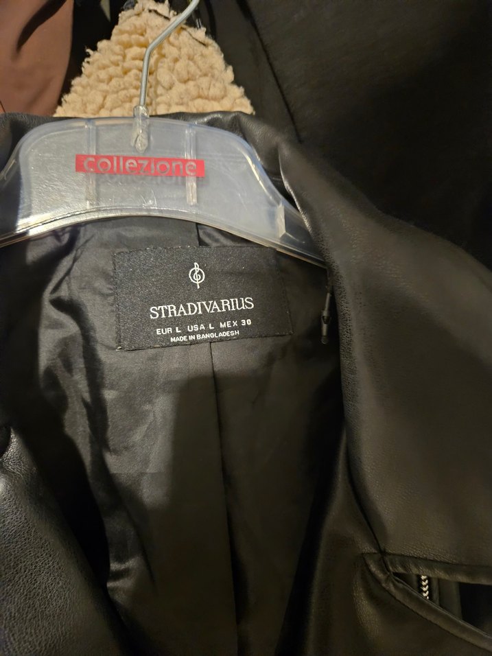 Kadın Siyah Deri Biker Ceket - Görsel 2