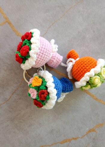 Renkli Örgü Kadın Anahtarlık - Görsel 2