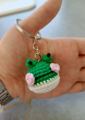 Pembe Örgü Tavşan Anahtarlık - Görsel 2