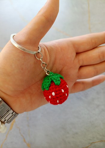 Pembe Örgü Tavşan Anahtarlık - Görsel 3