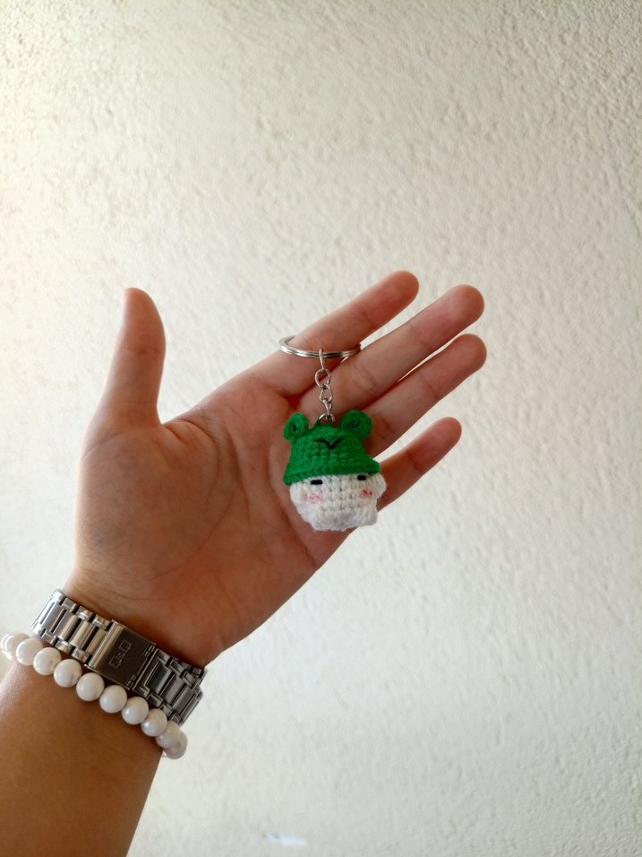 Pembe Örgü Tavşan Anahtarlık - Görsel 4