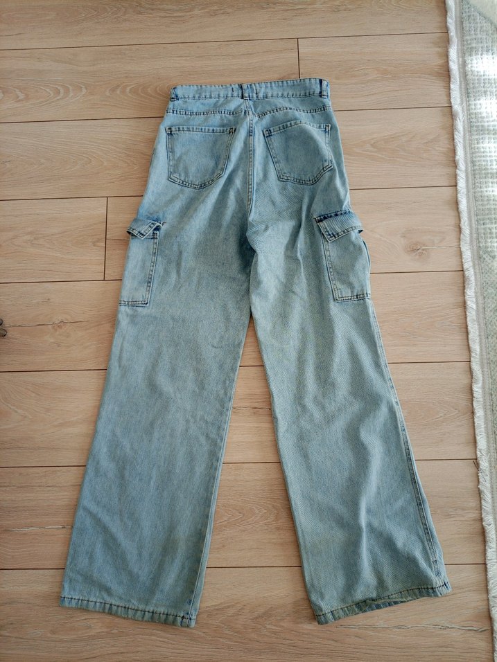 Geniş Kesim Mavi Kadın Denim Pantolon - Görsel 2