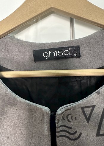 Bohem Tarz Uzun Gri Baskılı Kadın Yelek - Görsel 3