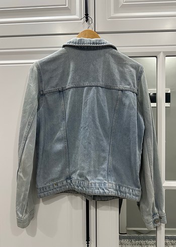 Gri Düğmeli Kadın Denim Ceket - Görsel 3