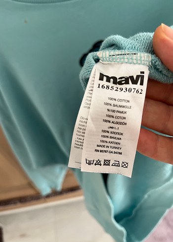 Turkuaz Baskılı Kadın Sweatshirt - Görsel 2