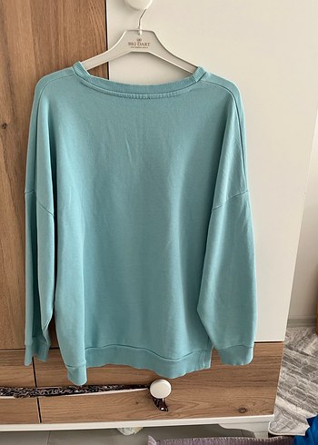 Turkuaz Baskılı Kadın Sweatshirt - Görsel 4