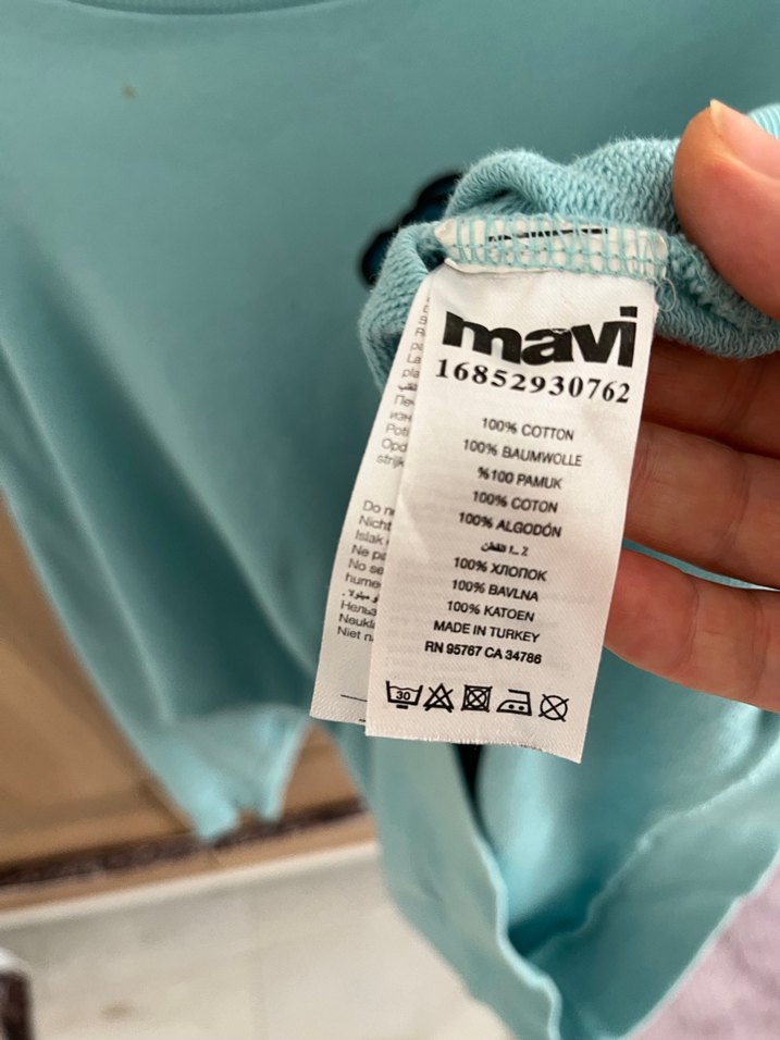 Turkuaz Baskılı Kadın Sweatshirt - Görsel 2