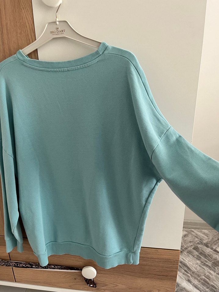 Turkuaz Baskılı Kadın Sweatshirt - Görsel 3