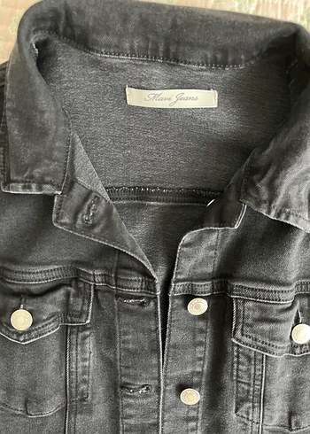 Mavi bomber antrasit renk Denim Ceket - Görsel 2