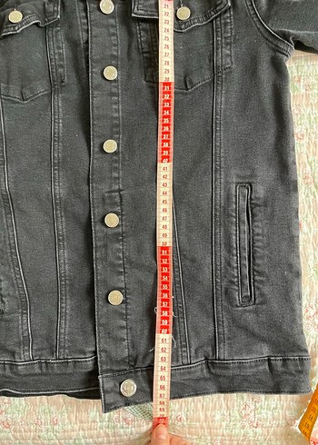 Mavi bomber antrasit renk Denim Ceket - Görsel 4