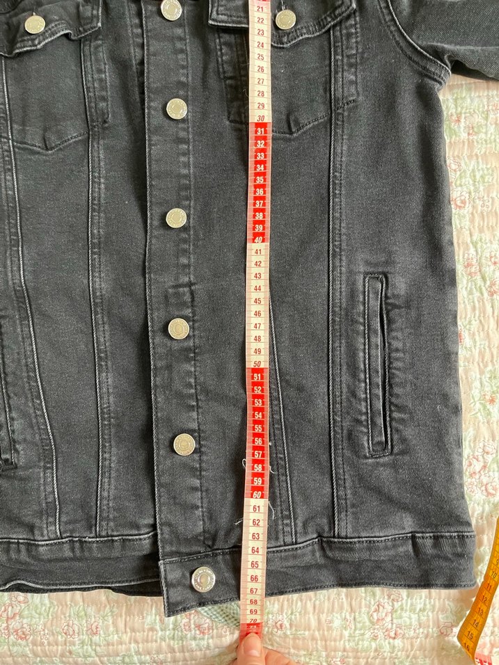 Mavi bomber antrasit renk Denim Ceket - Görsel 4