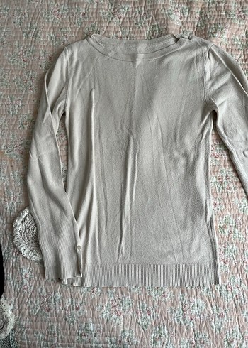 Mavi marka Uzun Kollu Pamuklu Bej ve Siyah Kadın Kazak - Görsel 2