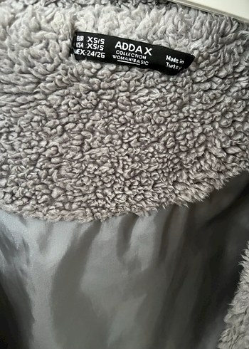 Gri Peluş Kadın Midi Ceket - Görsel 8