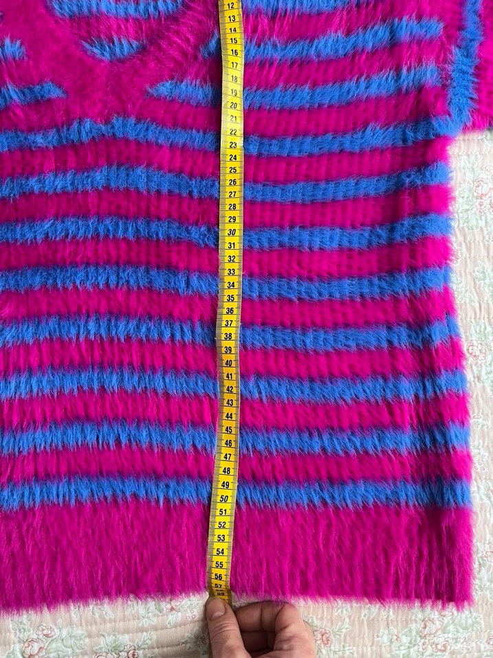 Twist Renkli Çizgili V Yaka Örgü Kadın Kazak - Görsel 3