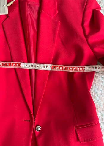 Journey Düğmeli Kırmızı Uzun Kollu Kadın Blazer - Görsel 7