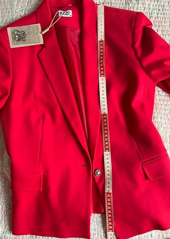 Journey Düğmeli Kırmızı Uzun Kollu Kadın Blazer - Görsel 6