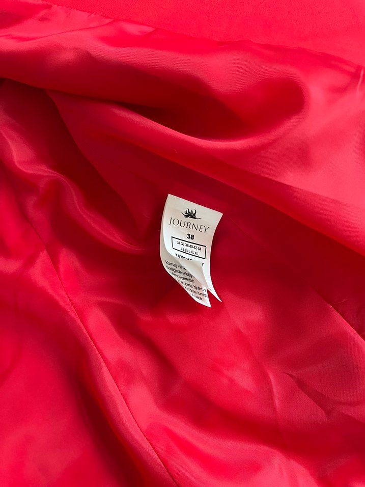 Journey Düğmeli Kırmızı Uzun Kollu Kadın Blazer - Görsel 4